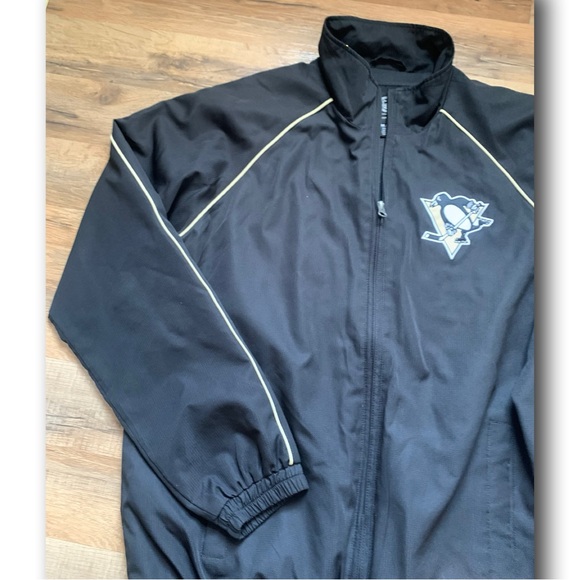 🏒🐧 NHL Penguins Full Zip Lightweight Jacket Logo Front & Back Medium - Picture 7 of 12